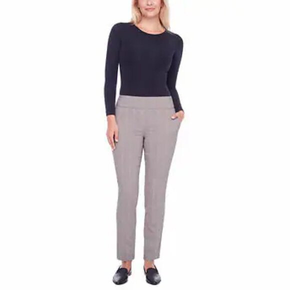 NEW S.C. & Co. Pull-on Ankle Pant | Beige Pink Plaid - Picture 1 of 8